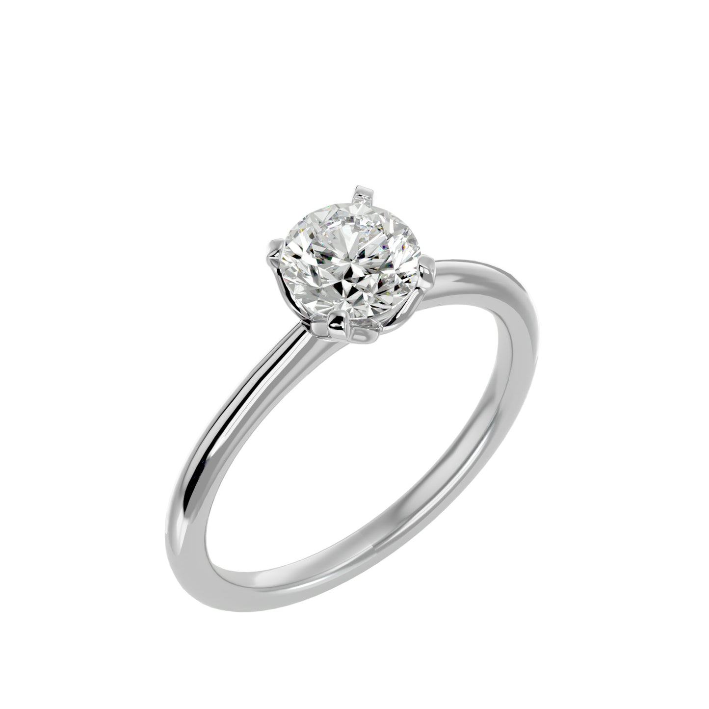 Spiral round diamond engagement ring