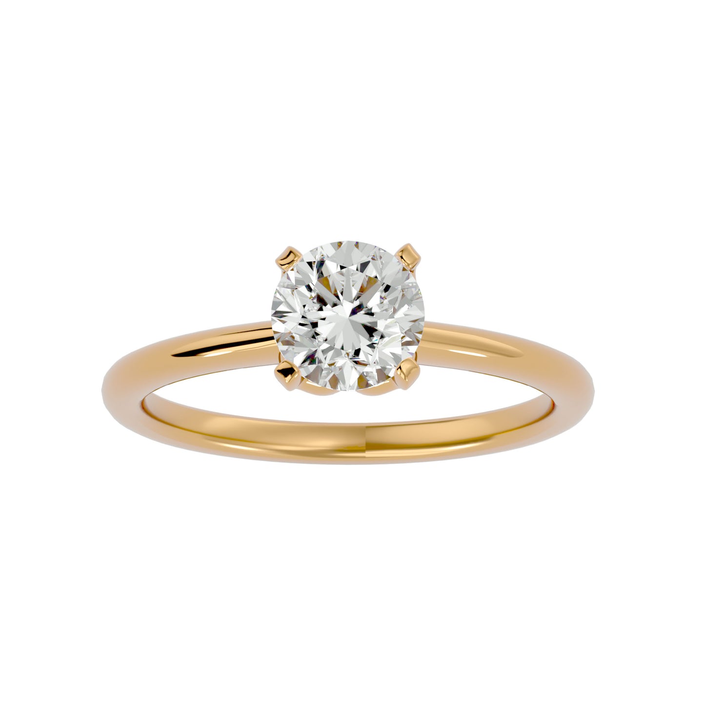 Spiral round diamond engagement ring