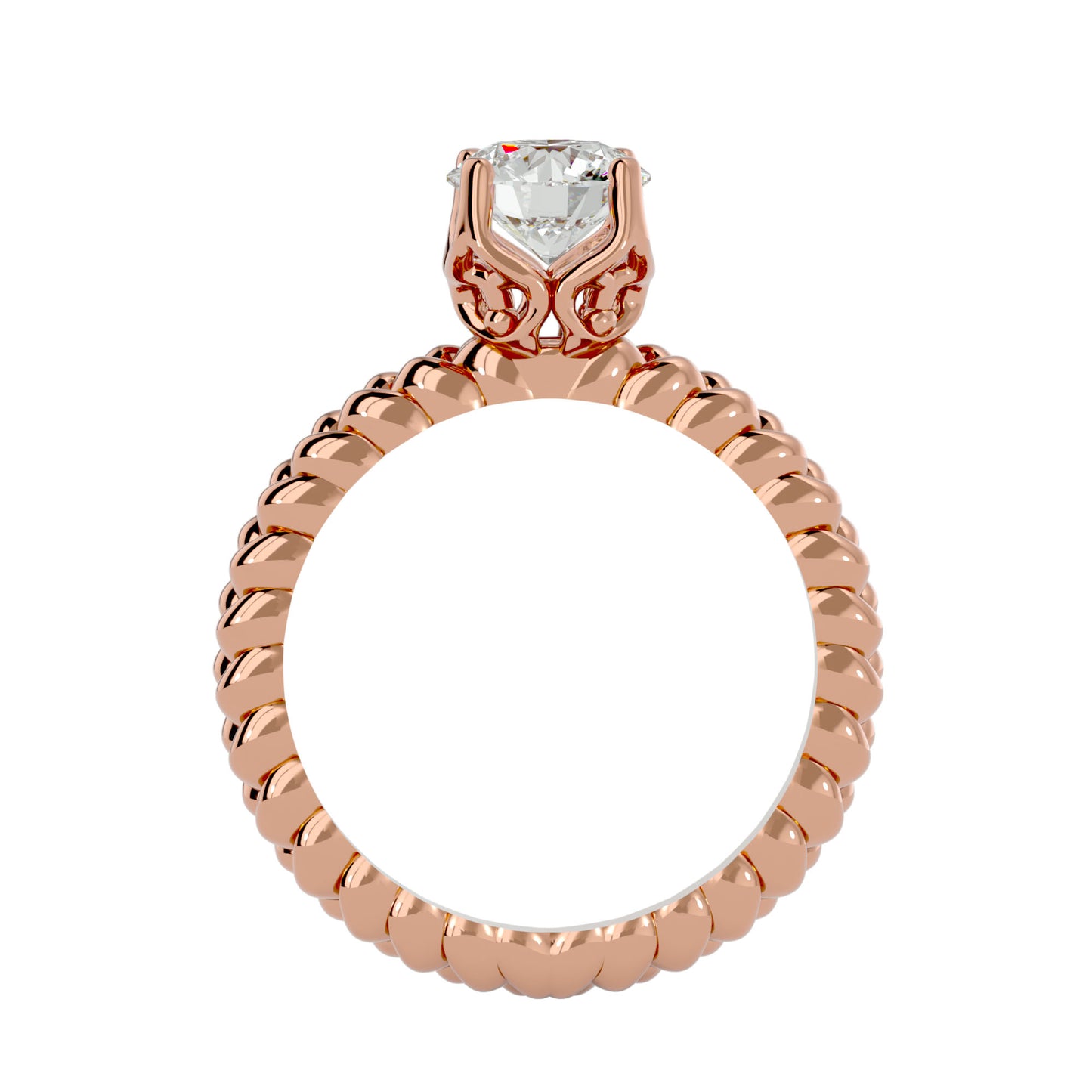 Duo shank diamond engagement ring
