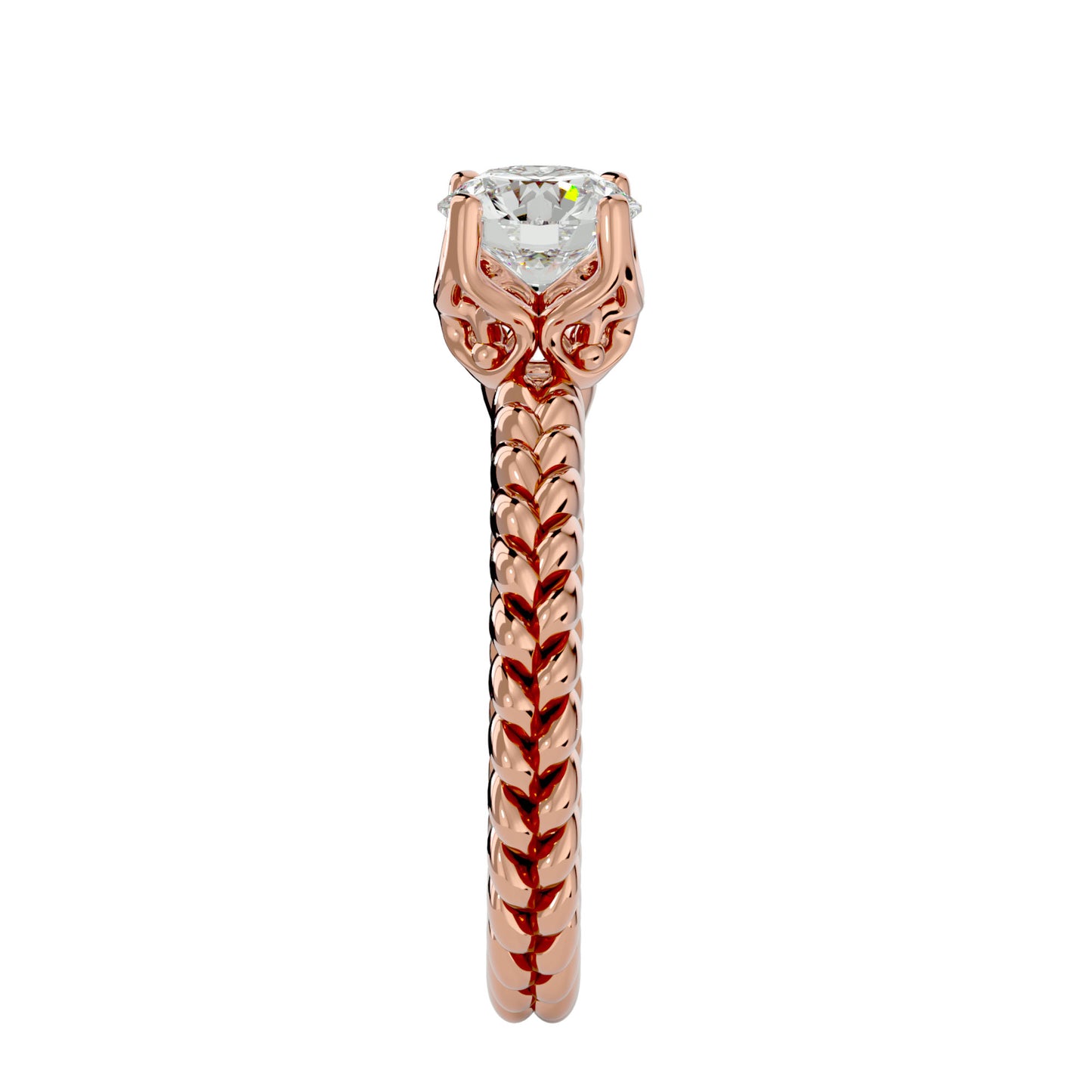 Duo shank diamond engagement ring