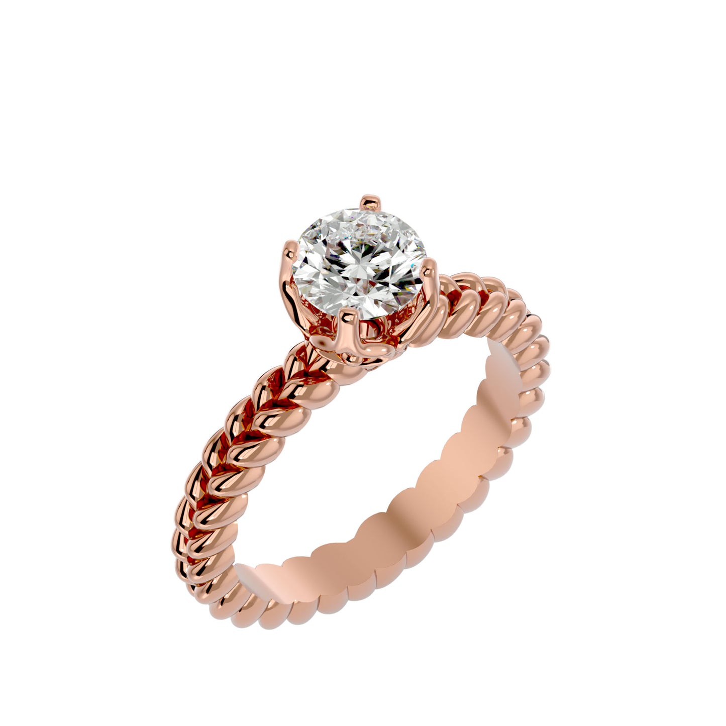 Duo shank diamond engagement ring