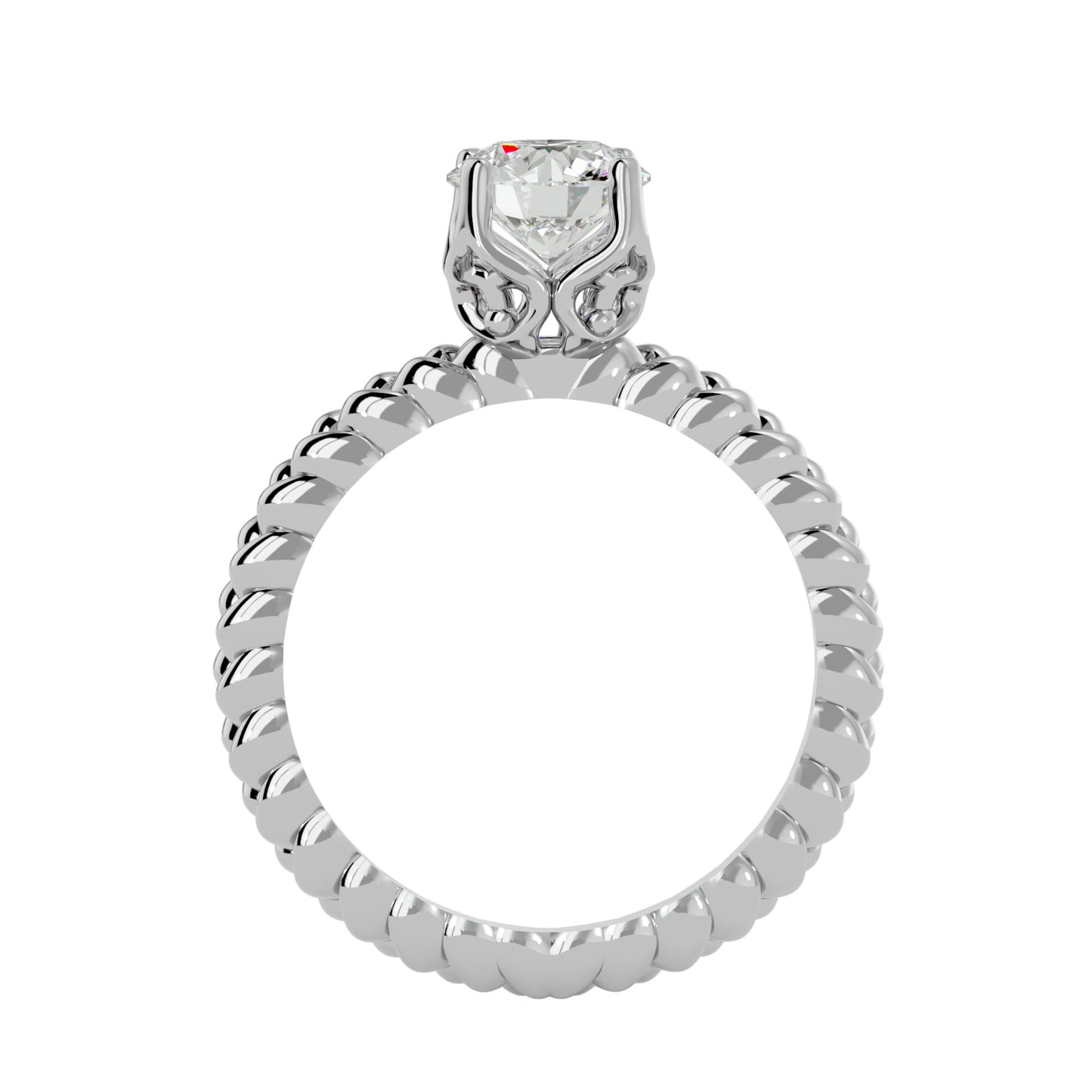 Duo shank diamond engagement ring