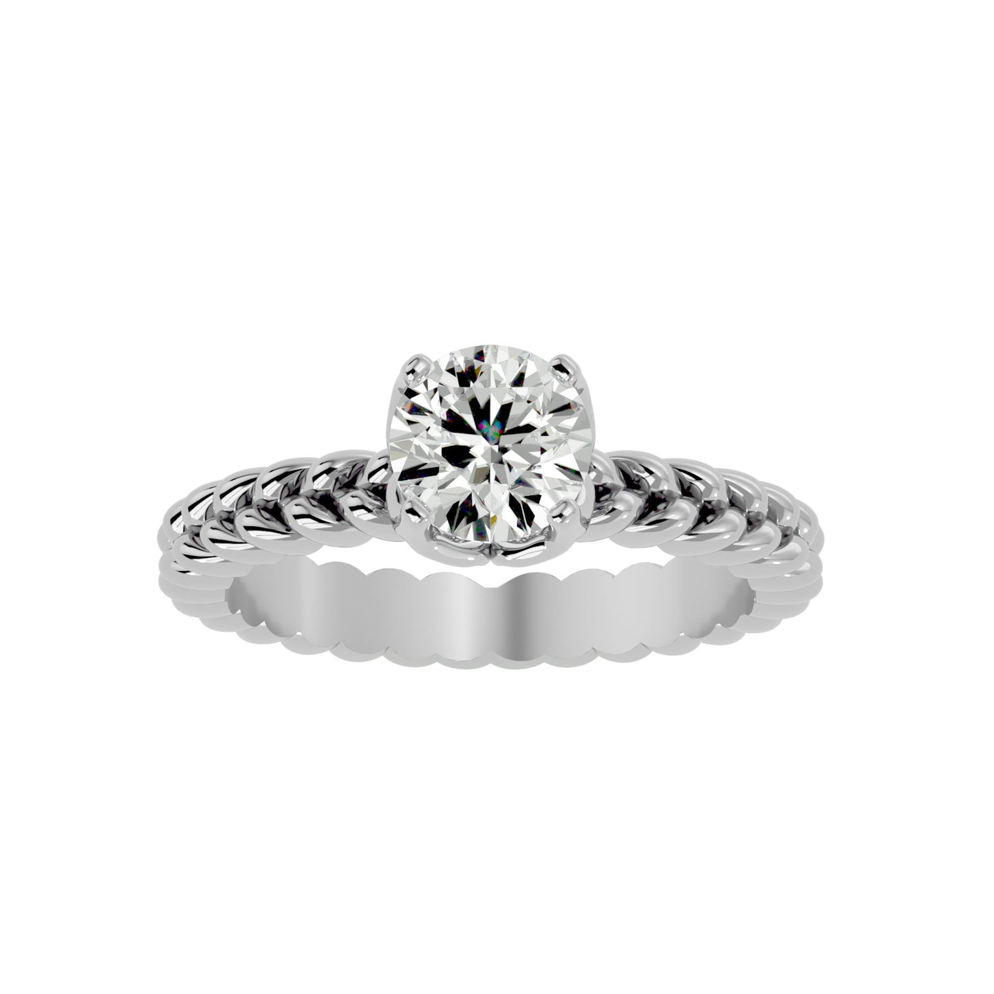 Duo shank diamond engagement ring