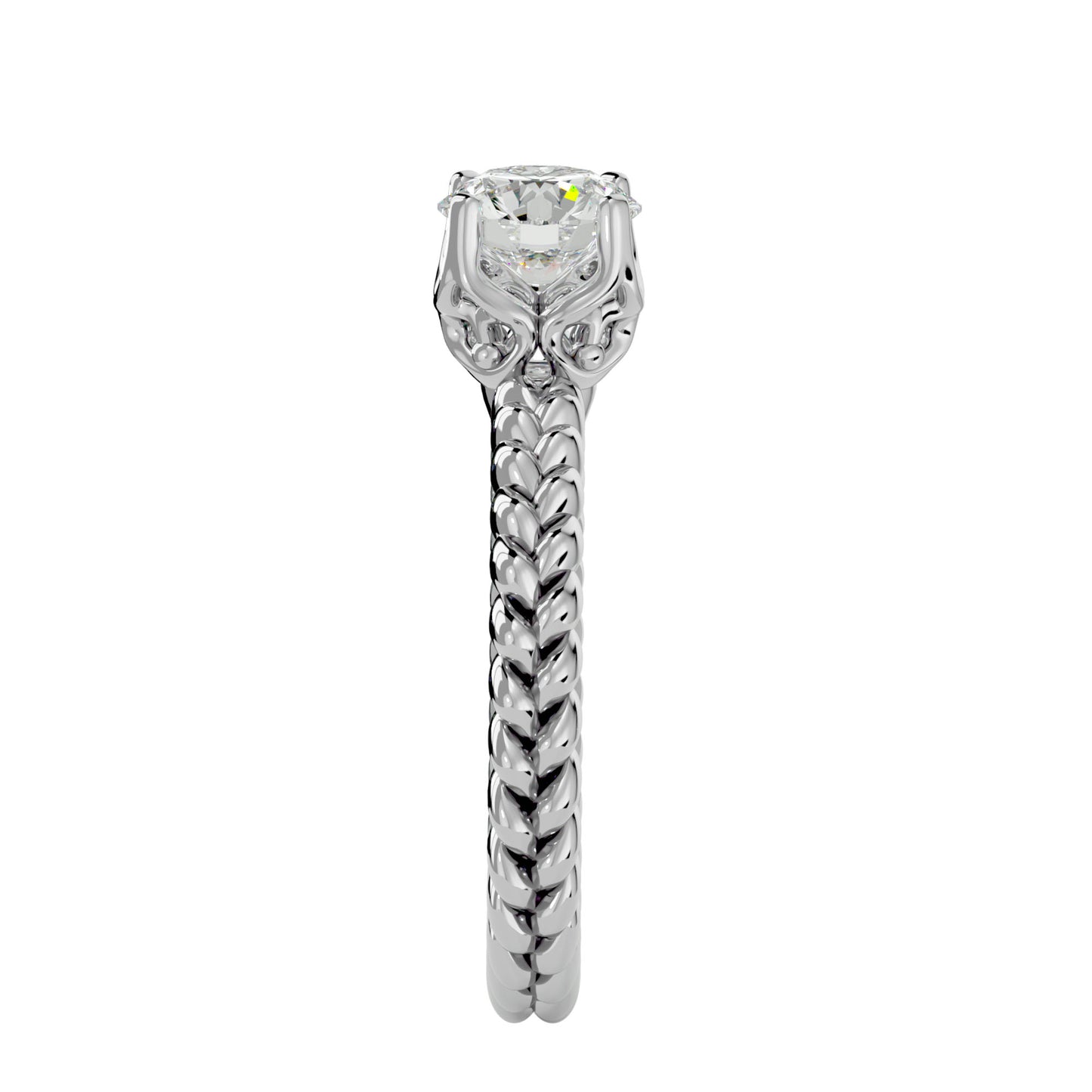 Duo shank diamond engagement ring