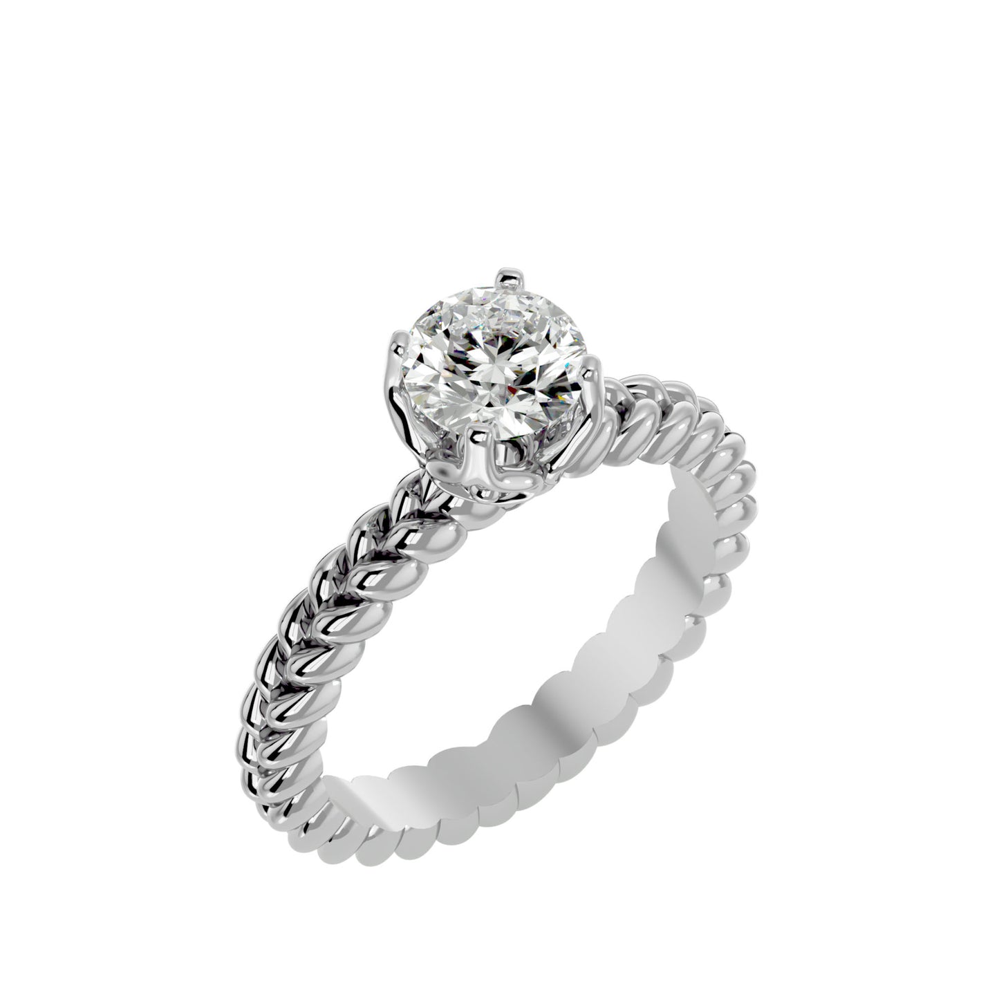 Duo shank diamond engagement ring