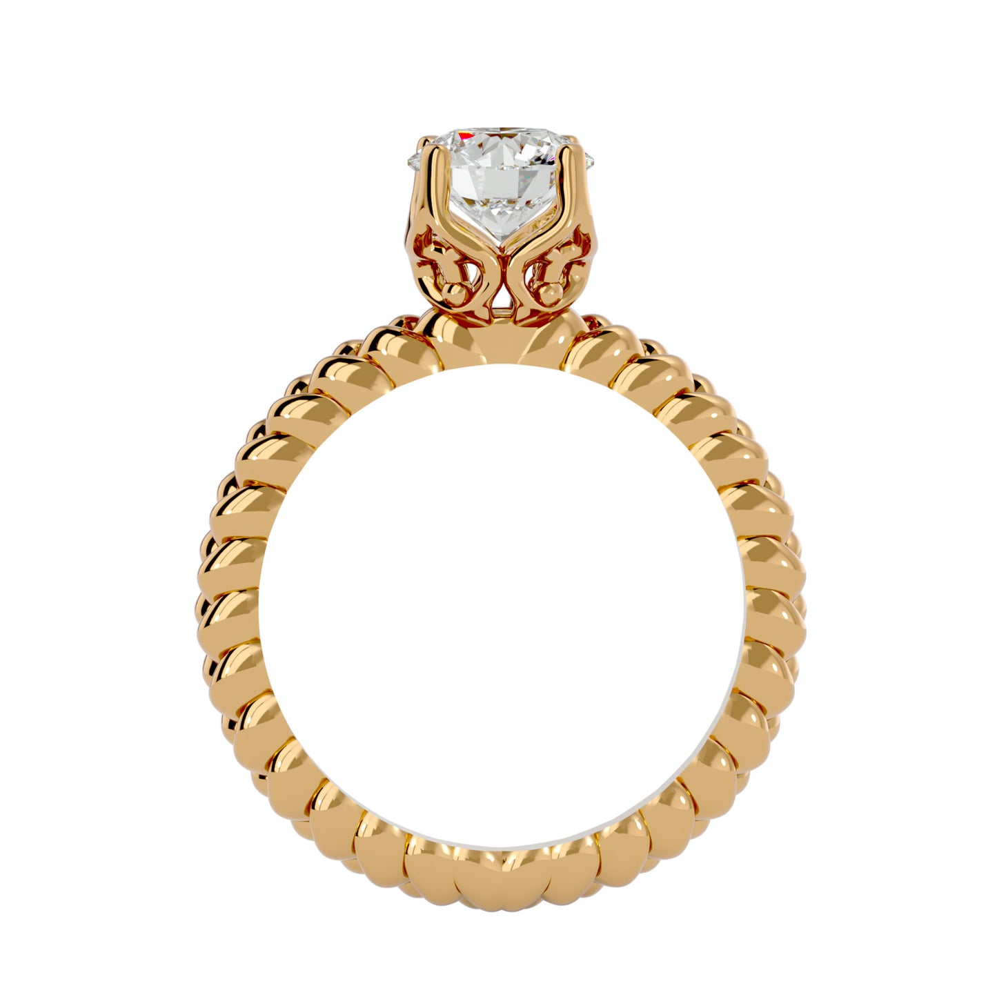 Duo shank diamond engagement ring