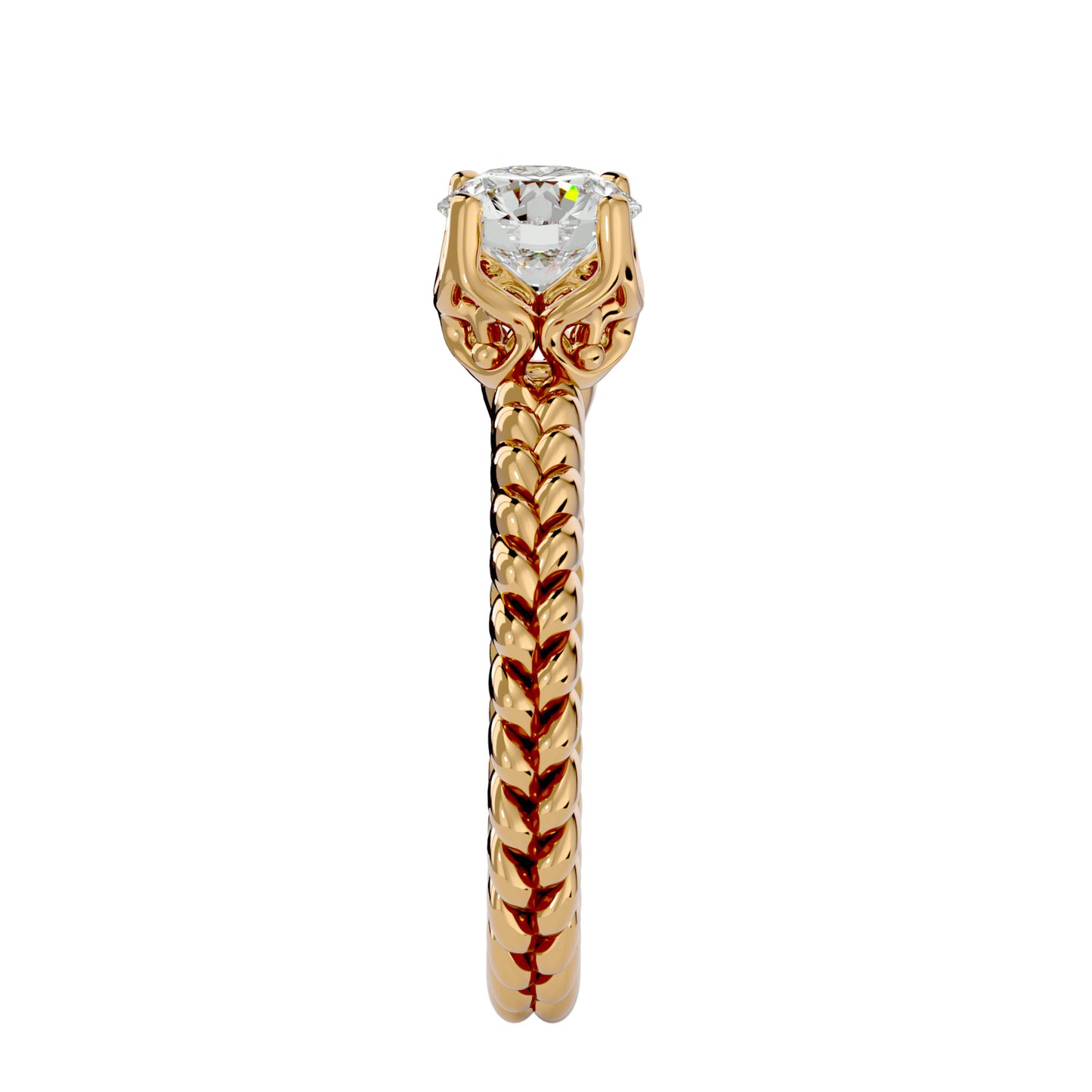 Duo shank diamond engagement ring