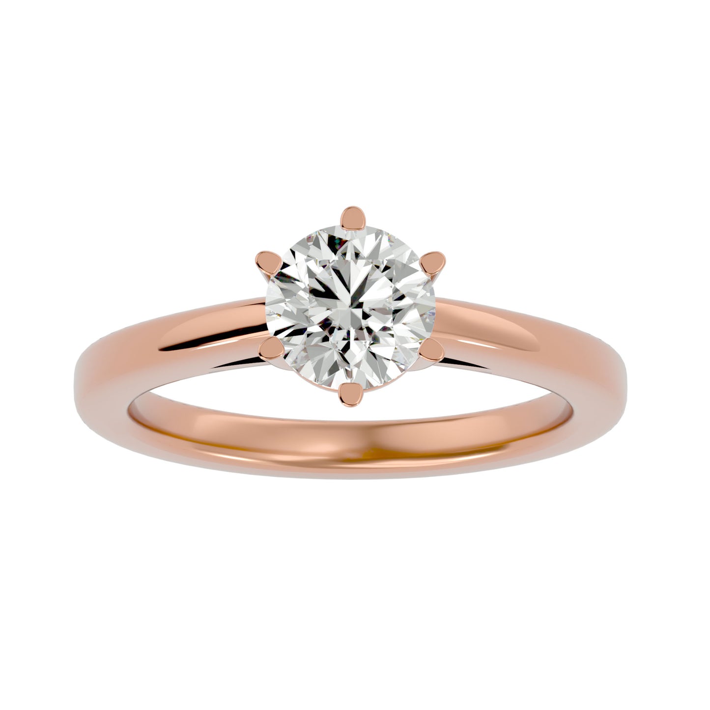 Flora round diamond engagement ring