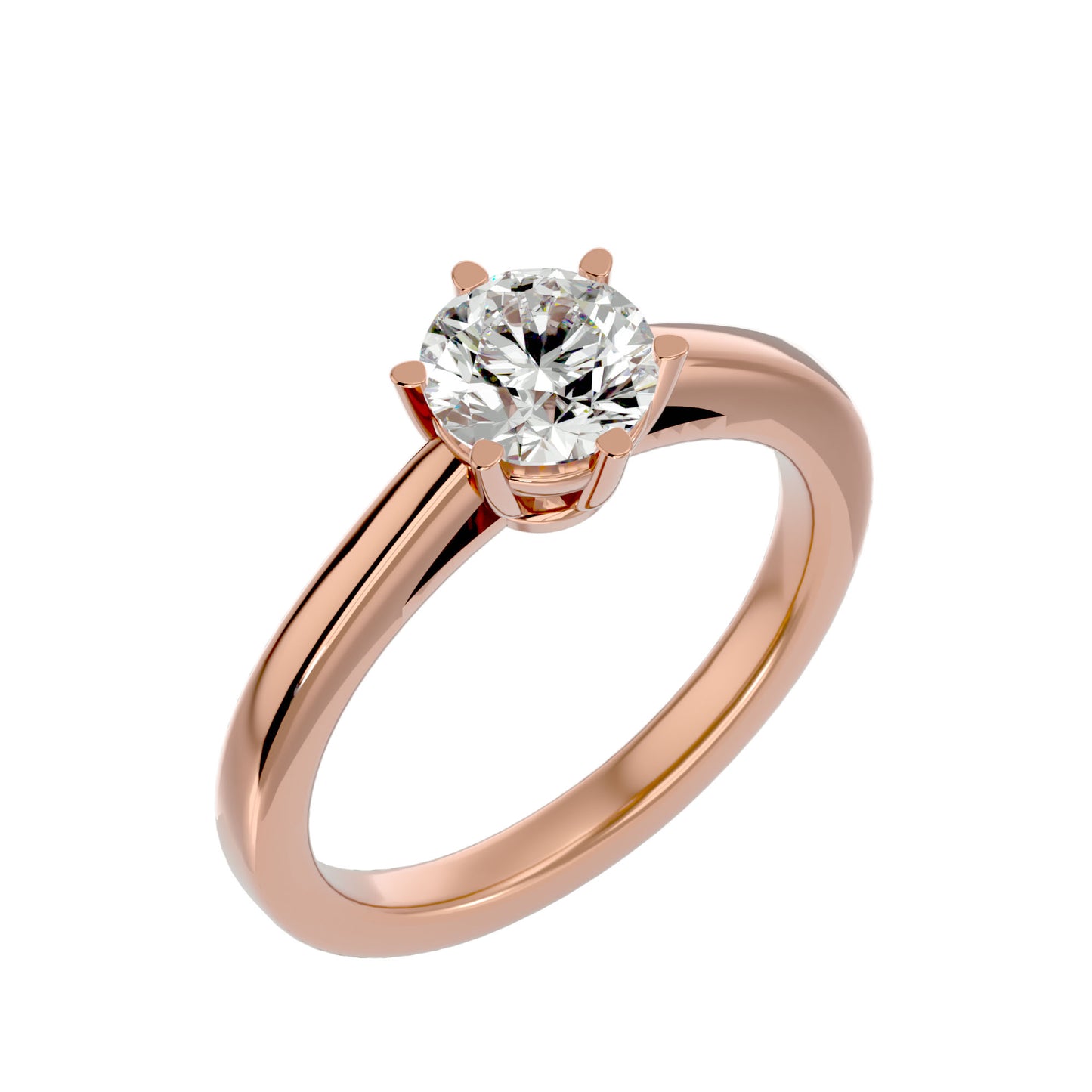 Flora round diamond engagement ring
