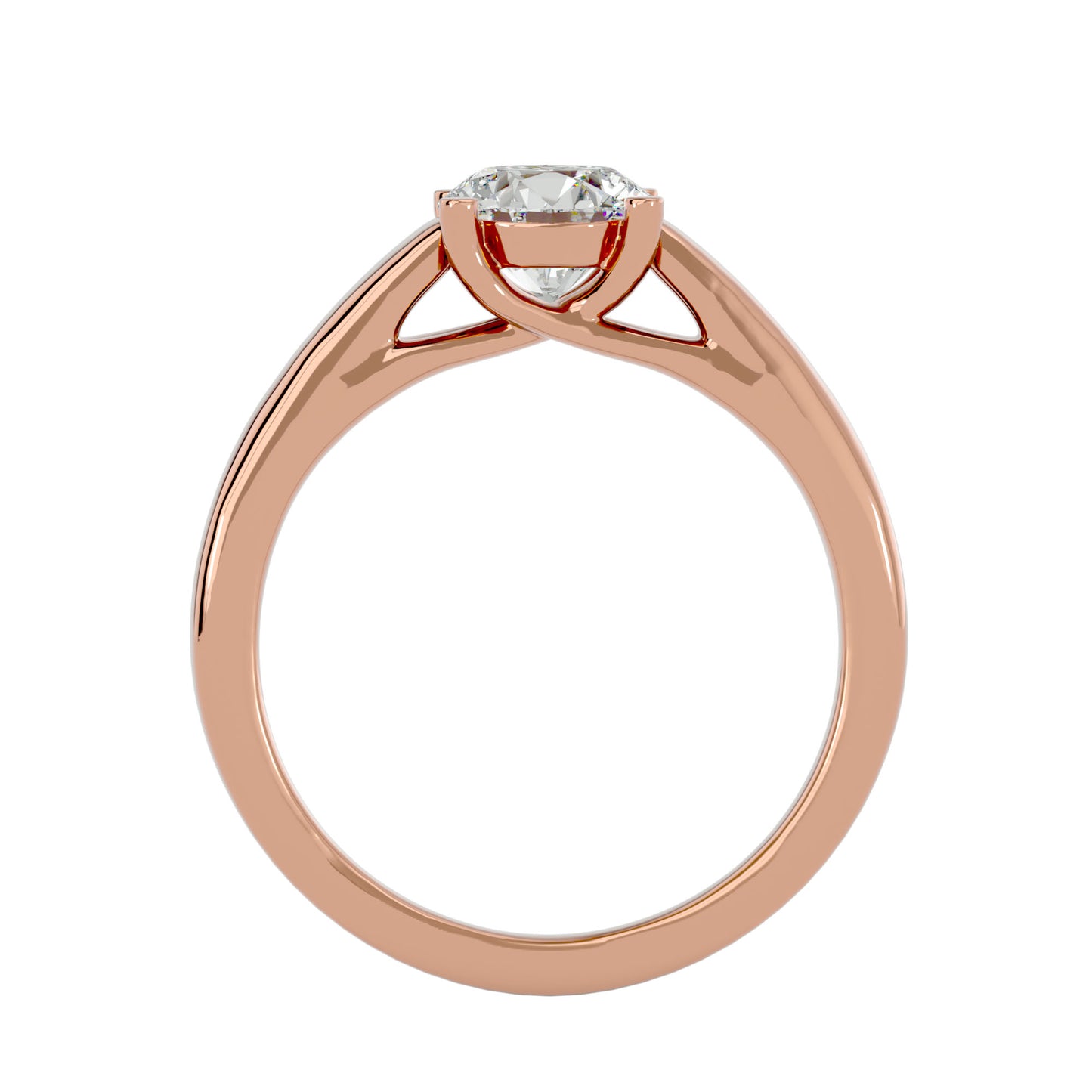 Round bypass diamond engagement ring