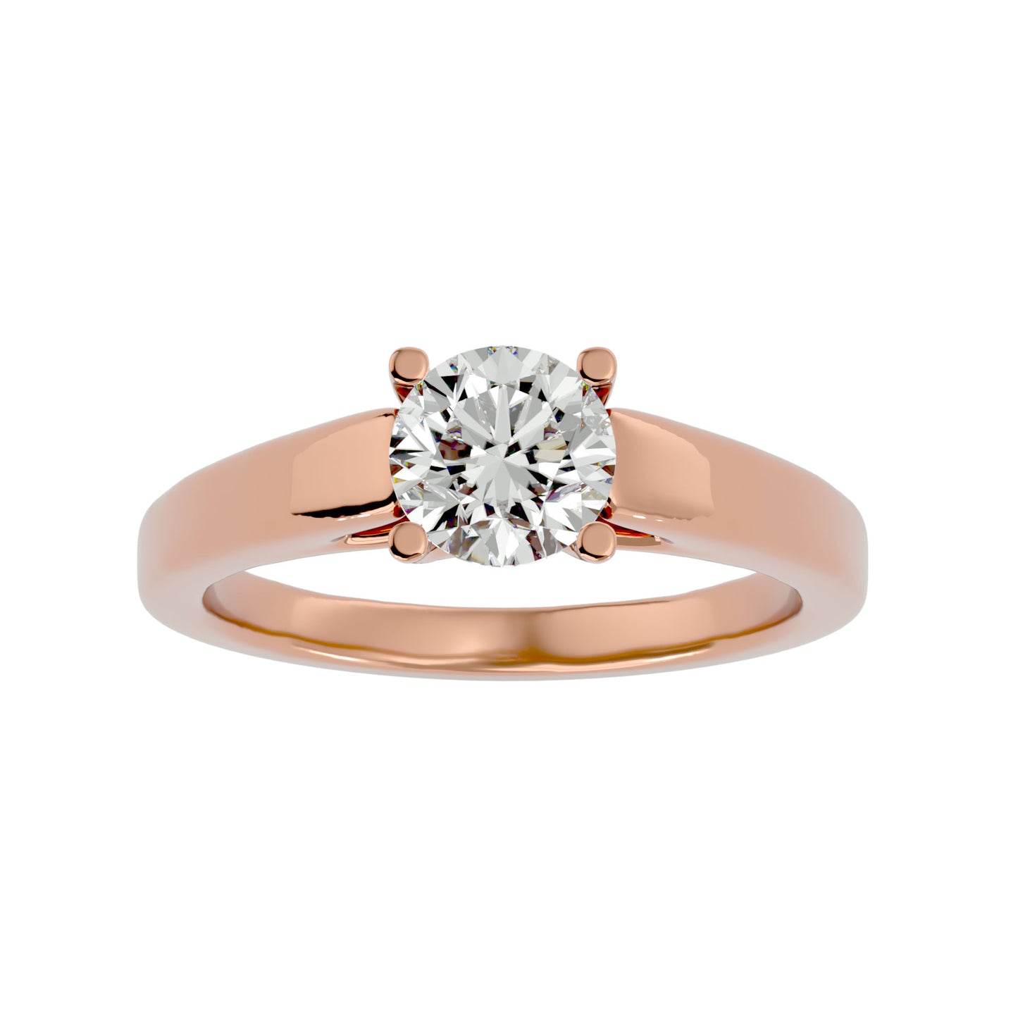 Round bypass diamond engagement ring