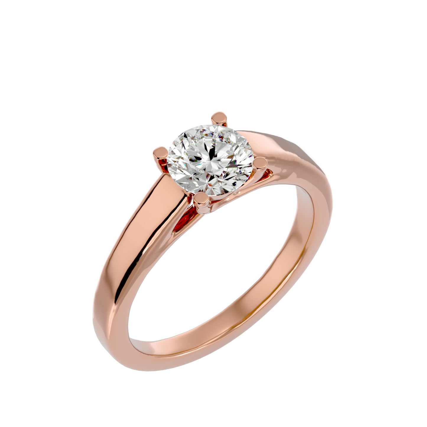 Round bypass diamond engagement ring