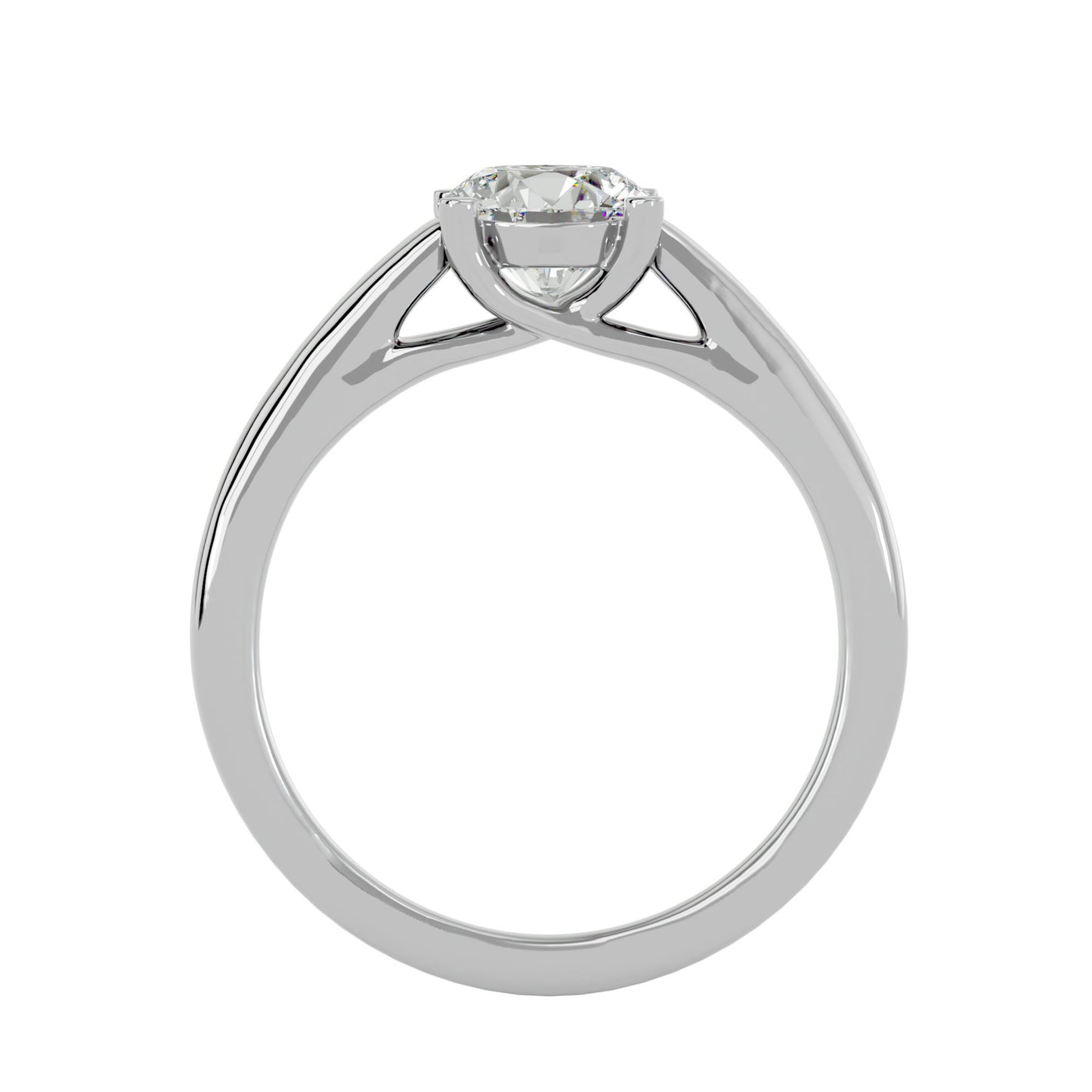 Round bypass diamond engagement ring