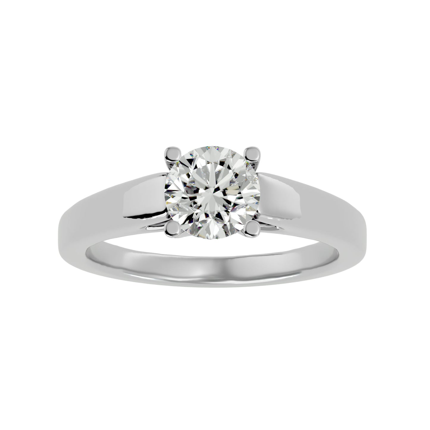 Round bypass diamond engagement ring