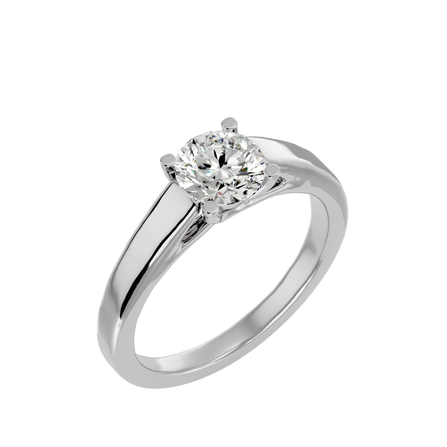 Round bypass diamond engagement ring
