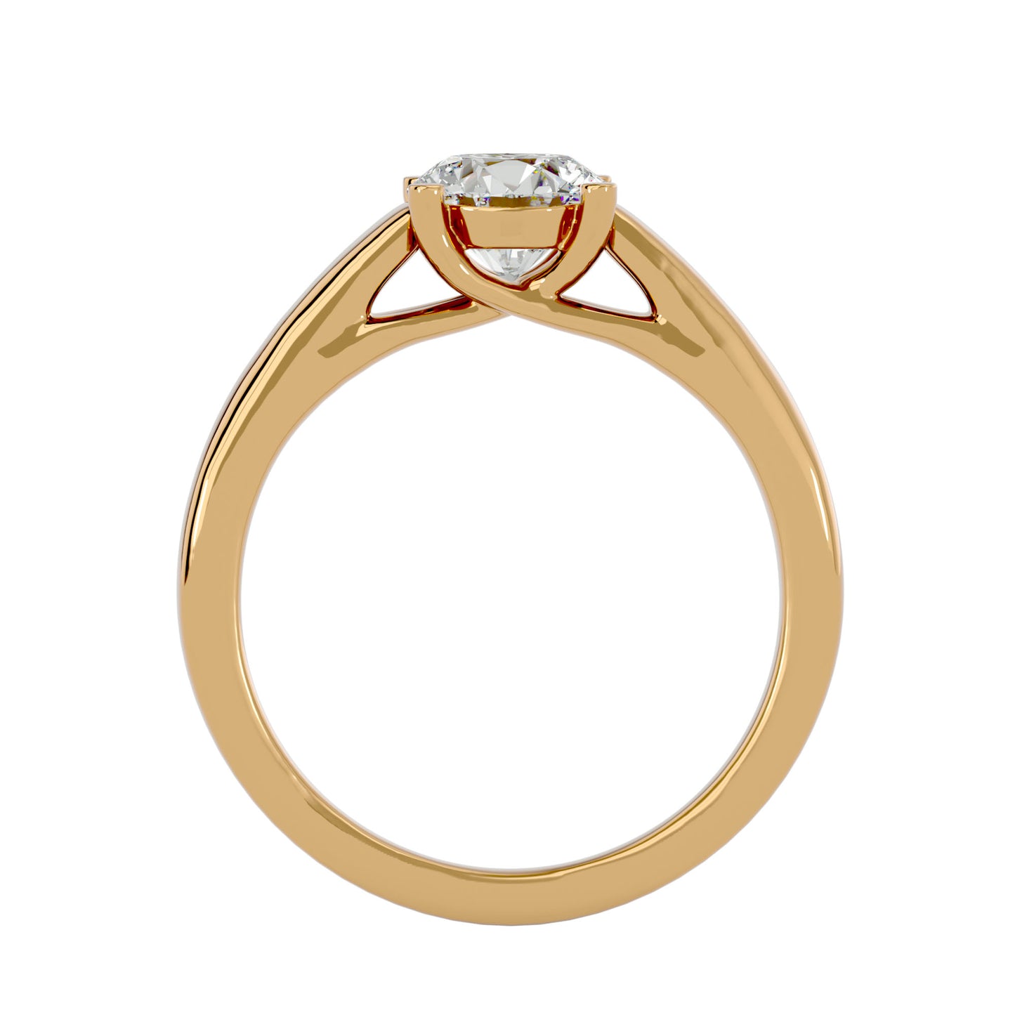 Round bypass diamond engagement ring