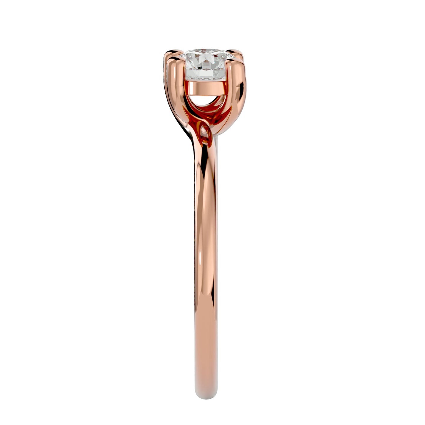 Arina Side stone milligrain diamond engagement rinf