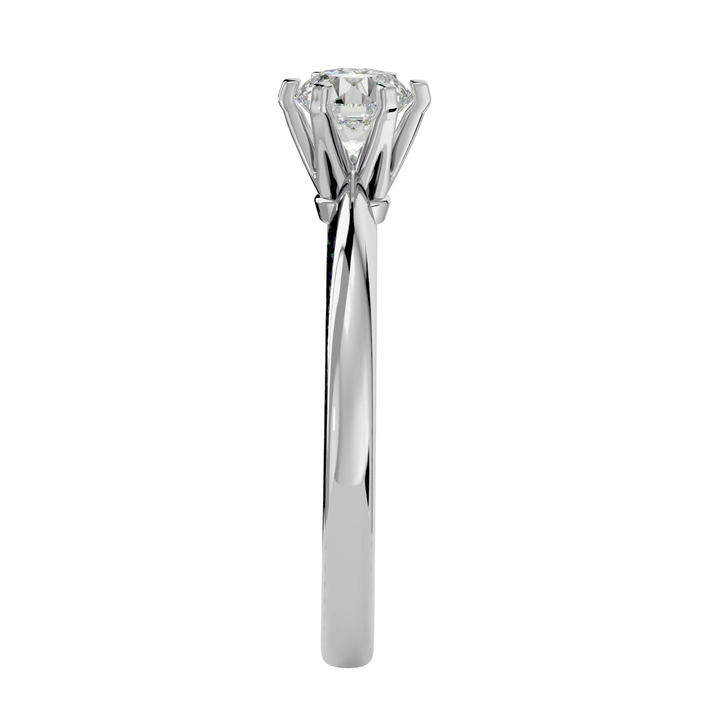 Round channel diamond engagement ring
