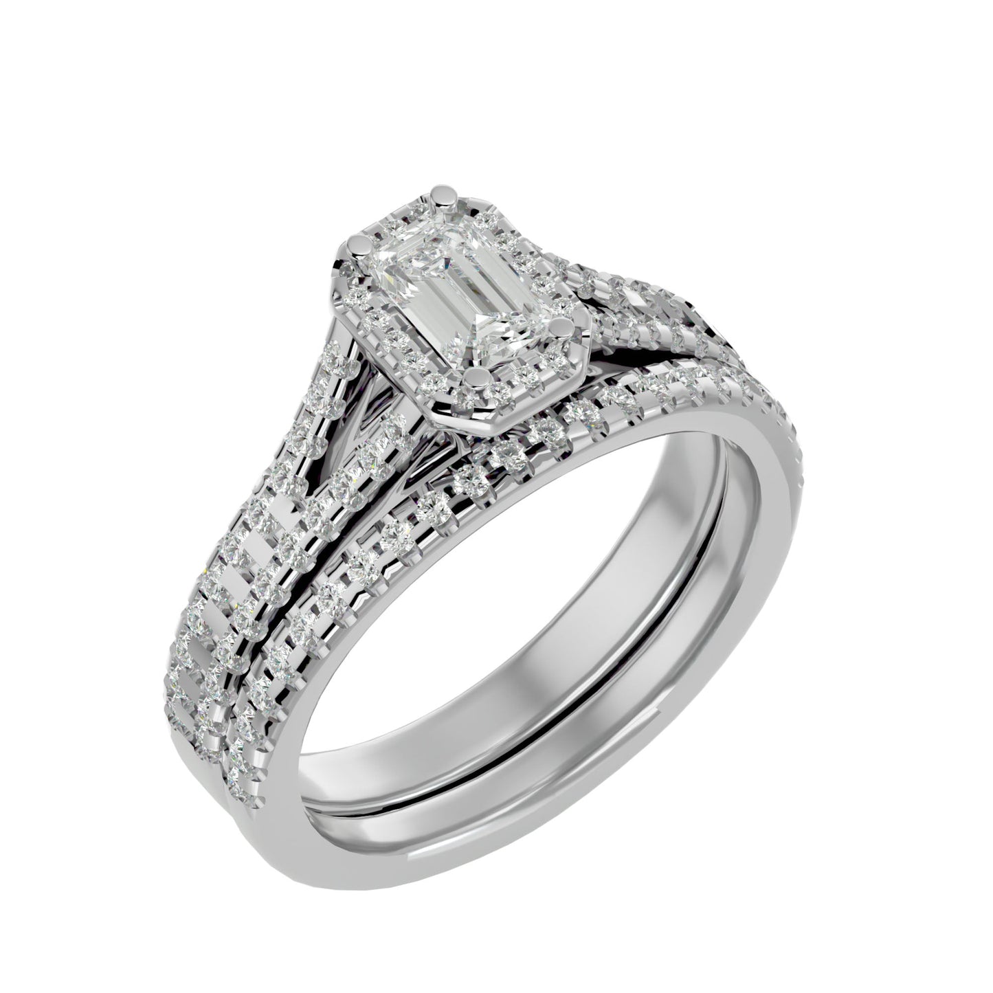 Maggie engagement ring and matching band