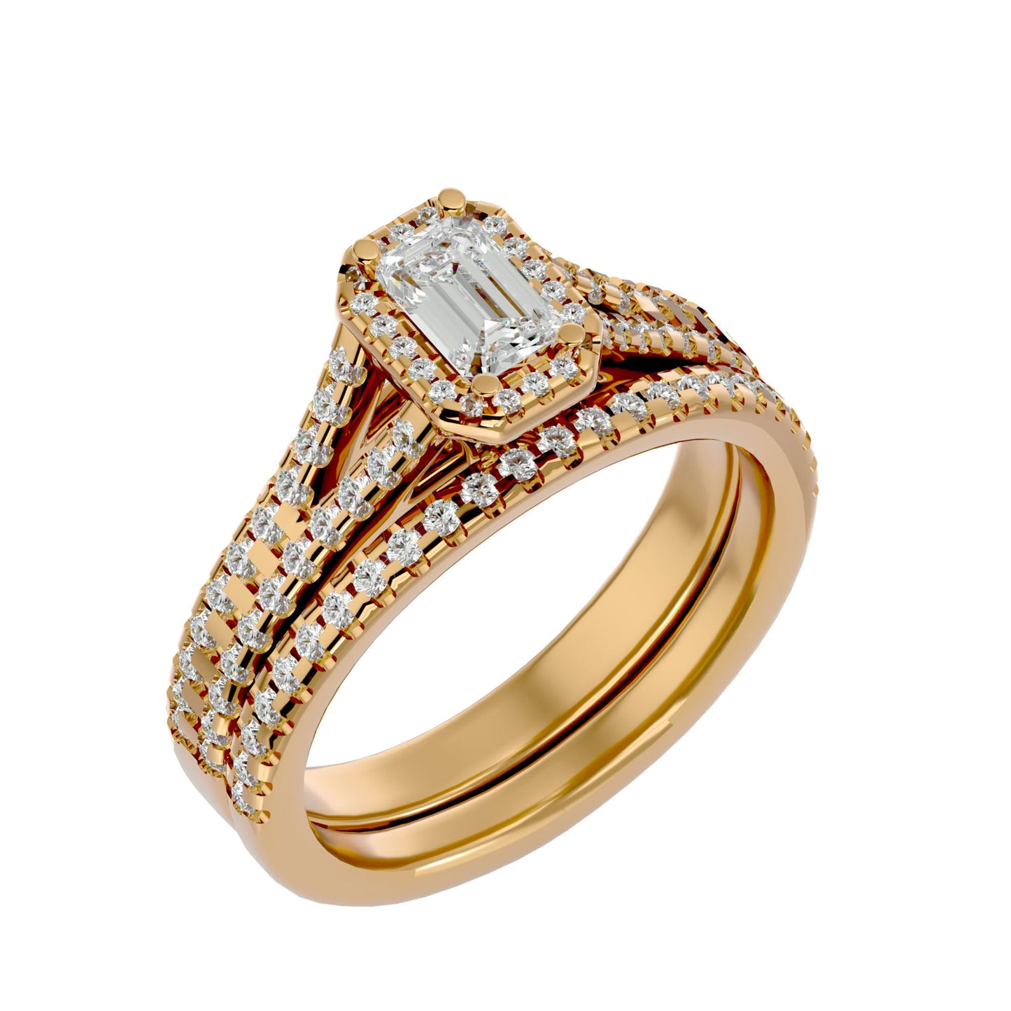 Maggie engagement ring and matching band