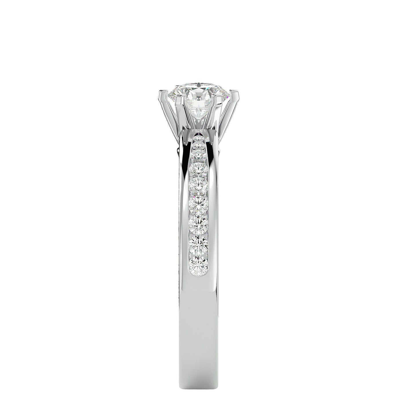 Indigo six prong diamond engagement ring