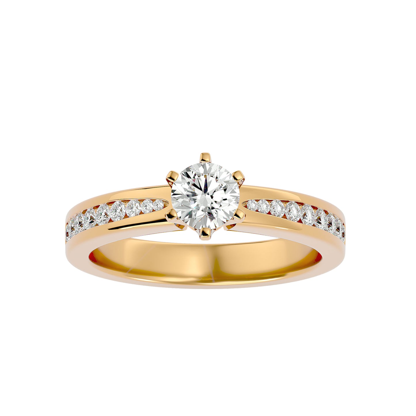 Indigo six prong diamond engagement ring