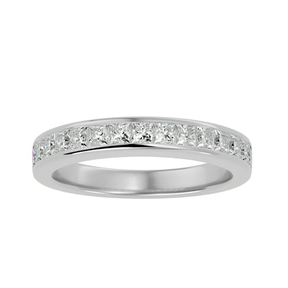 Princess half diamond eternity ring