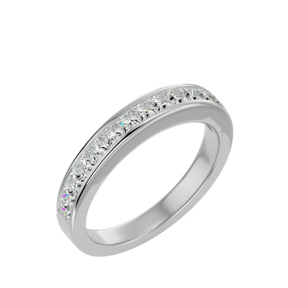 Princess half diamond eternity ring