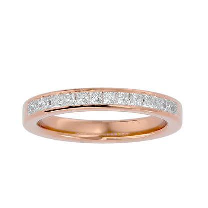 Classic princess channel half eternity diamond ring
