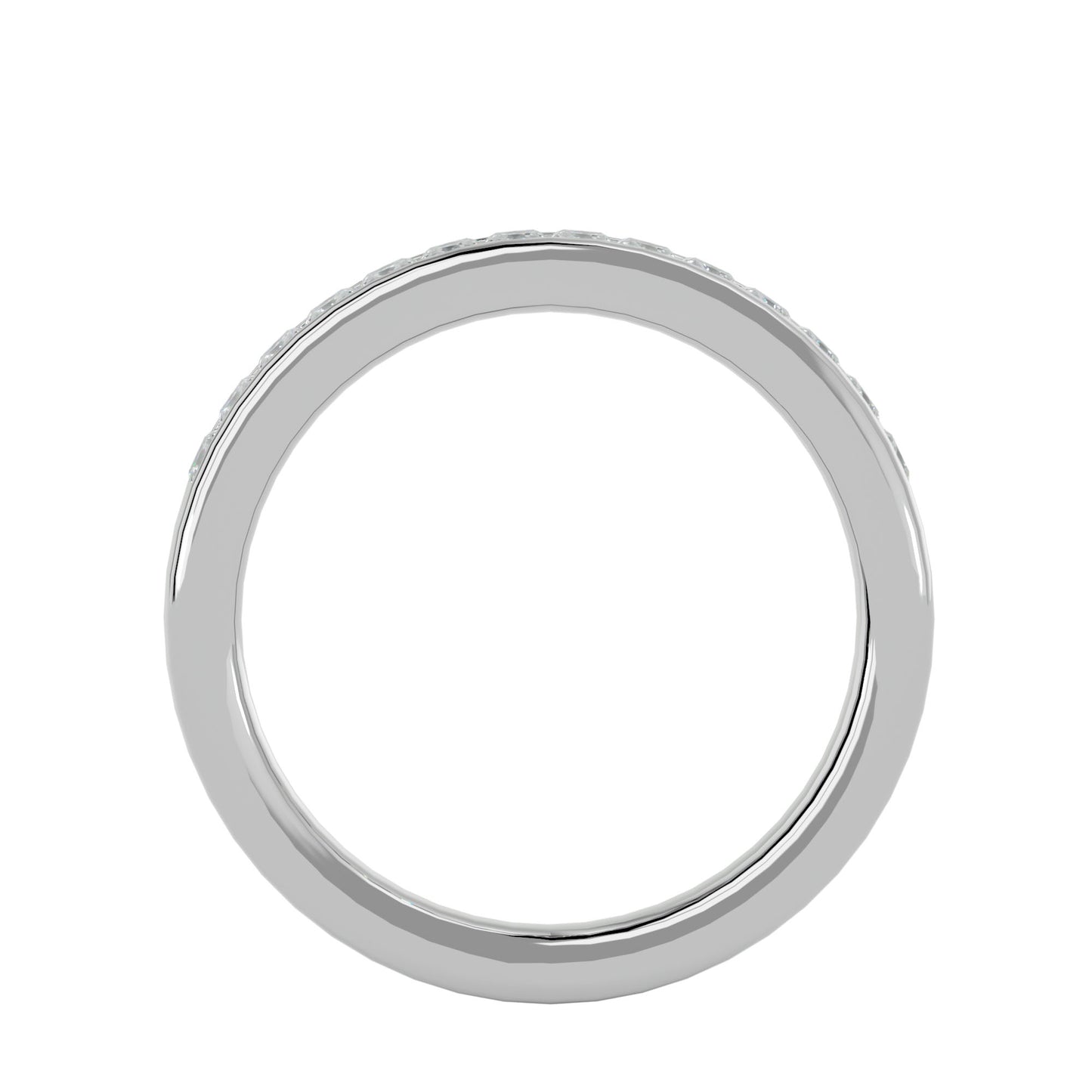 Classic princess channel half eternity diamond ring