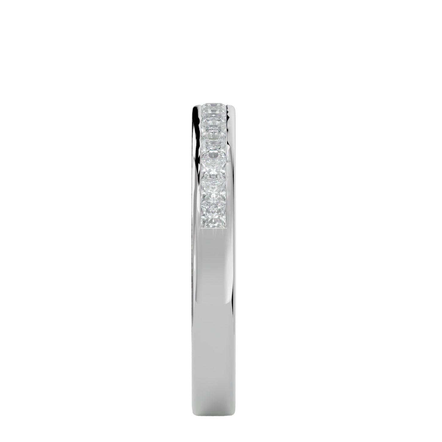 Classic princess channel half eternity diamond ring