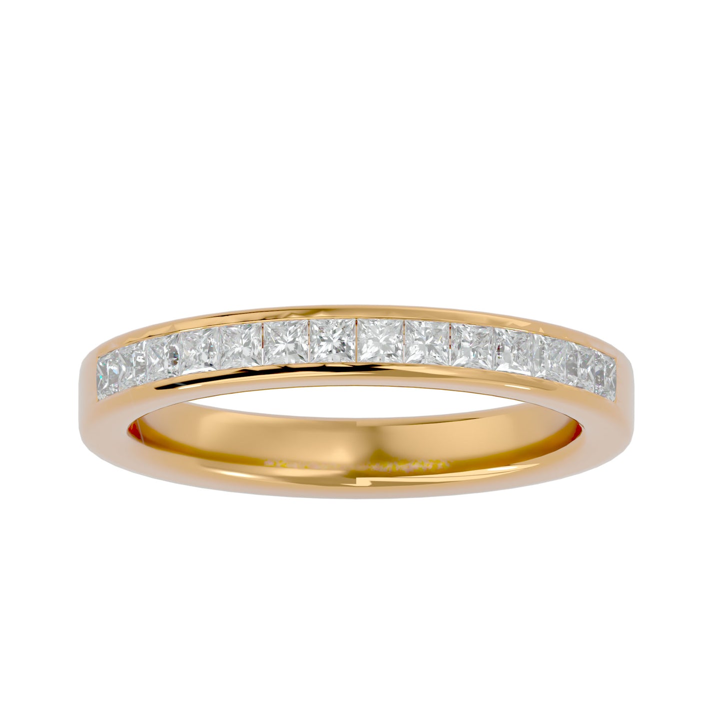 Classic princess channel half eternity diamond ring