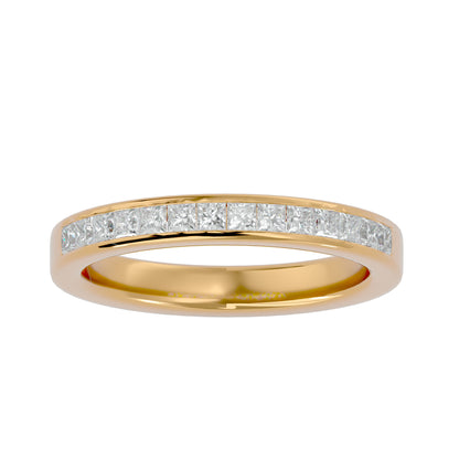 Classic princess channel half eternity diamond ring