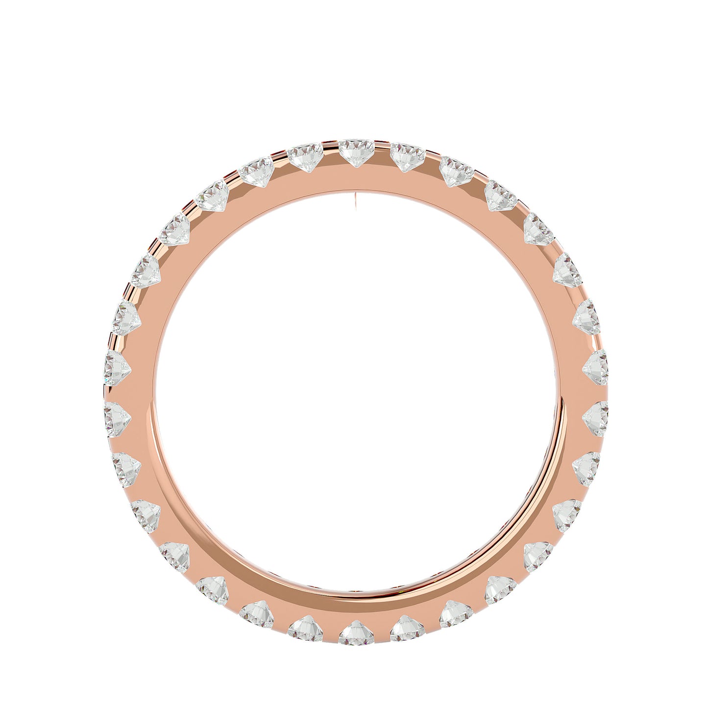 Unique setting round diamond eternity ring