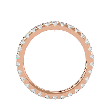 Unique setting round diamond eternity ring