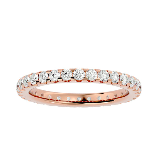 Unique setting round diamond eternity ring
