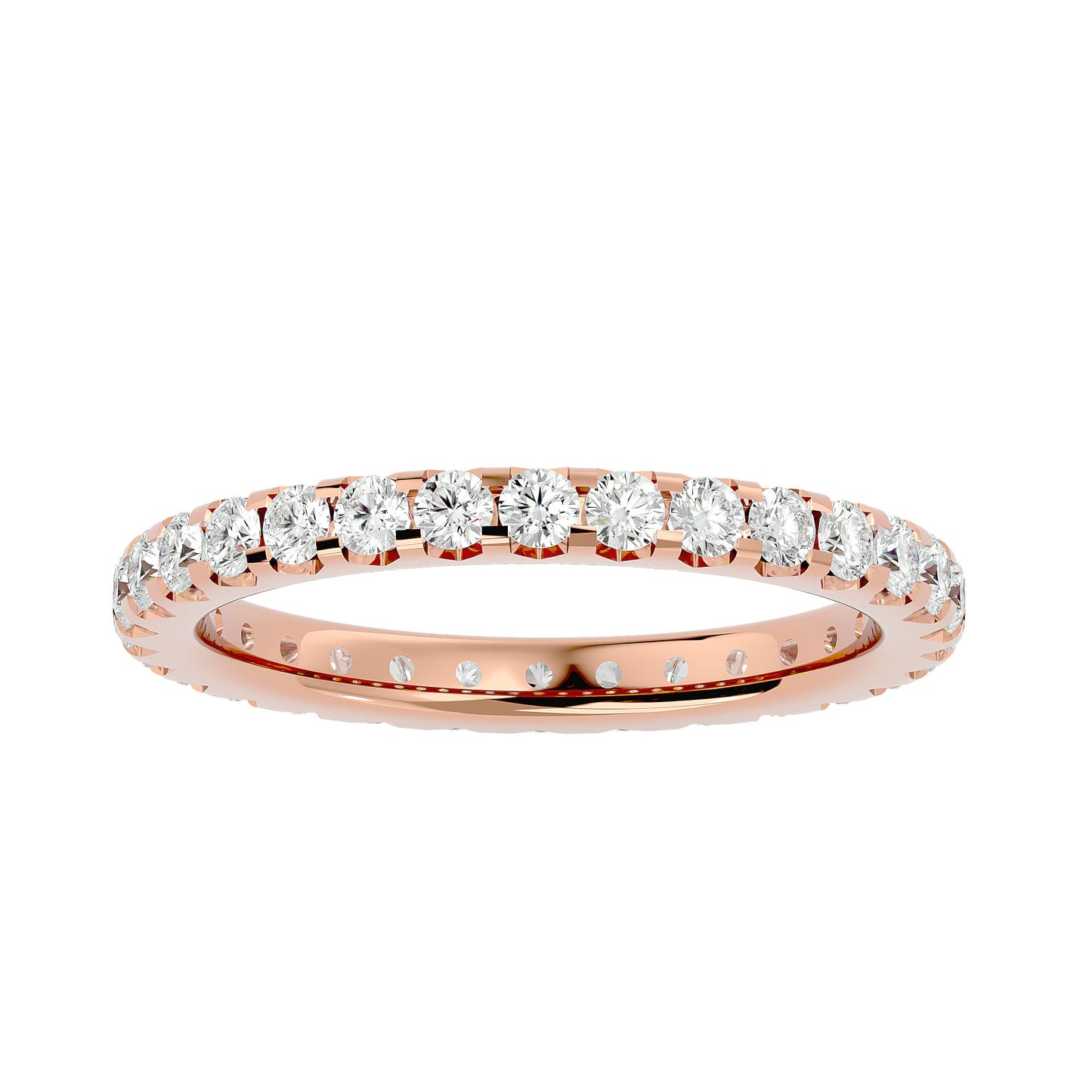 Unique setting round diamond eternity ring