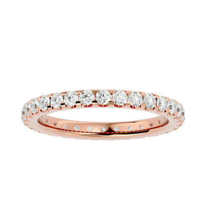 Unique setting round diamond eternity ring