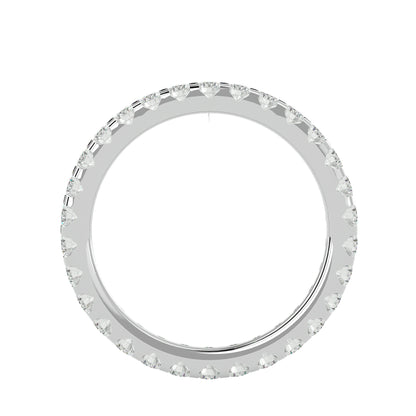Unique setting round diamond eternity ring