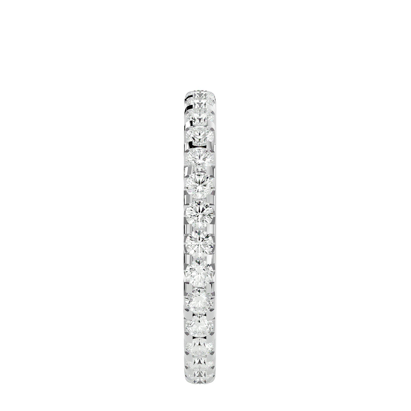 Unique setting round diamond eternity ring