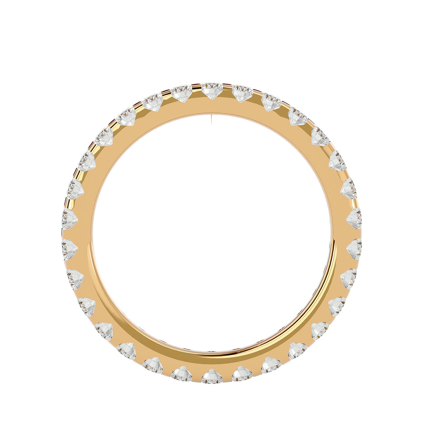 Unique setting round diamond eternity ring