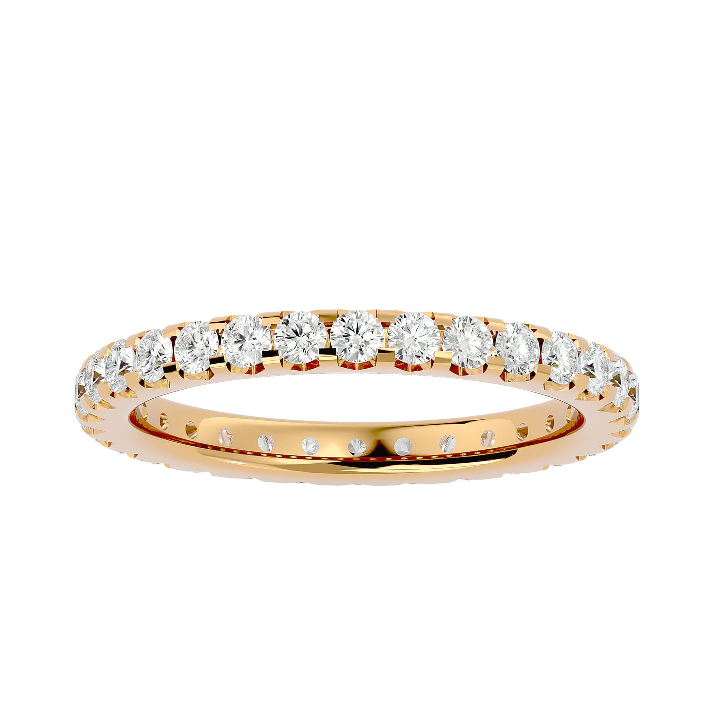 Unique setting round diamond eternity ring