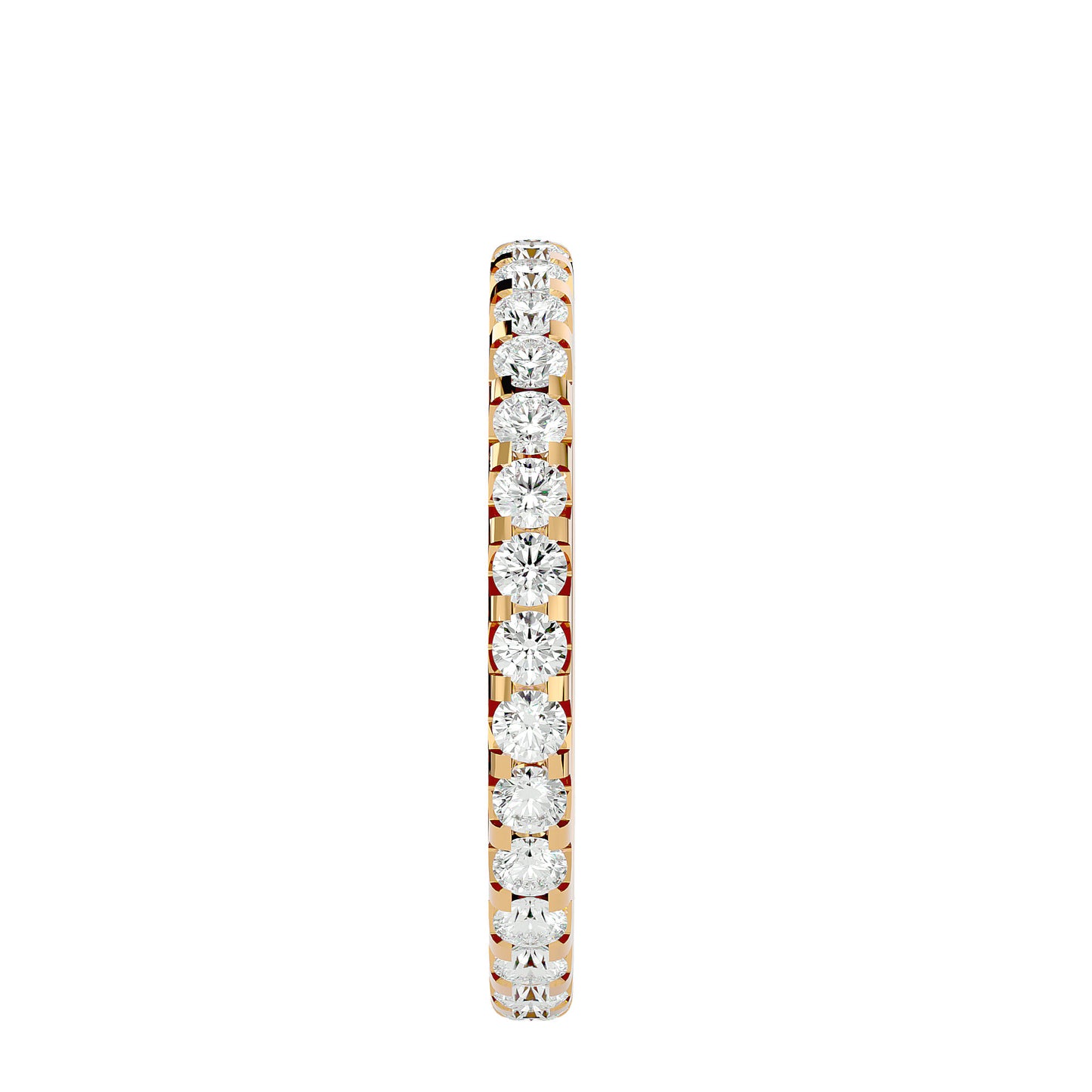 Unique setting round diamond eternity ring