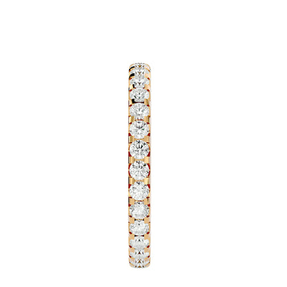 Unique setting round diamond eternity ring