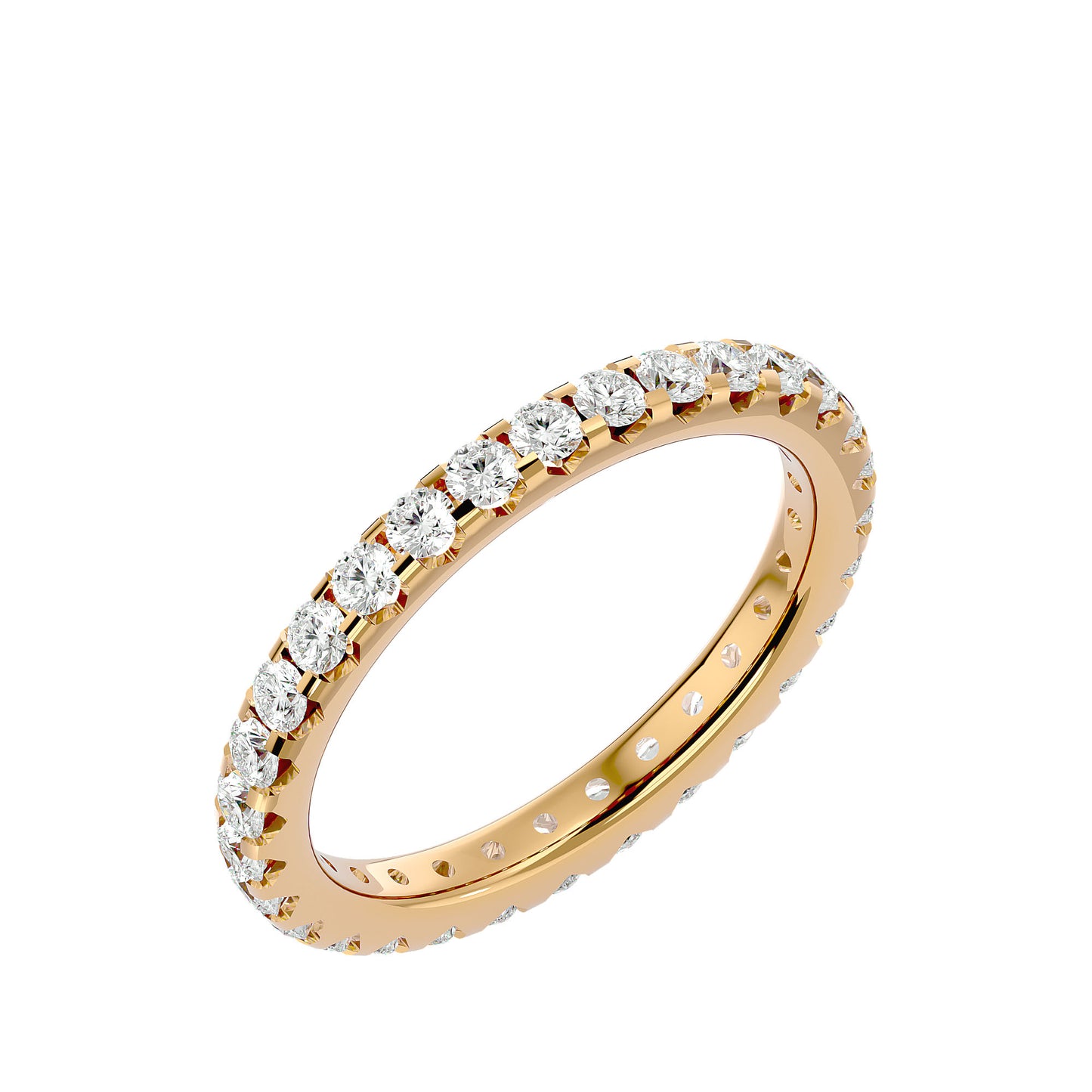 Unique setting round diamond eternity ring