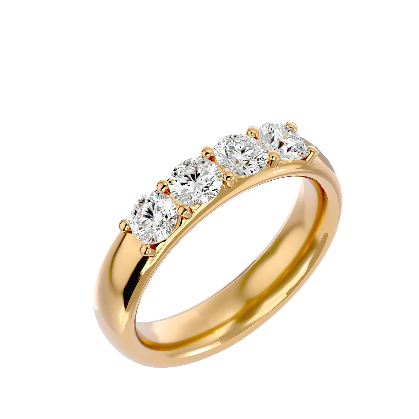 Sparkle round diamond 4 stone ring