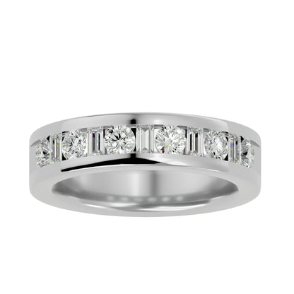 Kris Baguette & Round diamond ring
