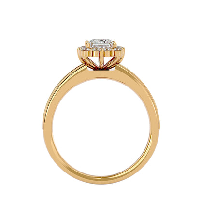 Princess diamond engagement ring with wedding band