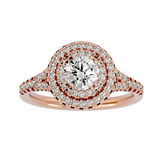 Shailey double halo diamond engagement ring