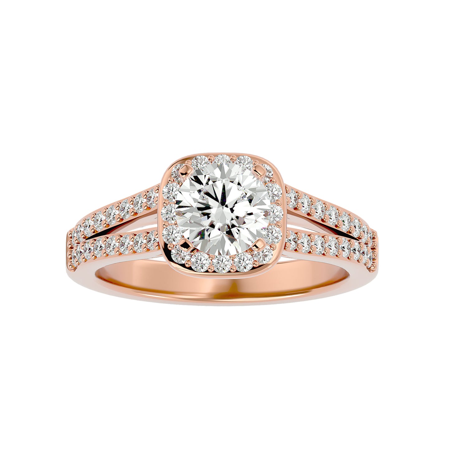 Rummy split shank diamond engagement ring